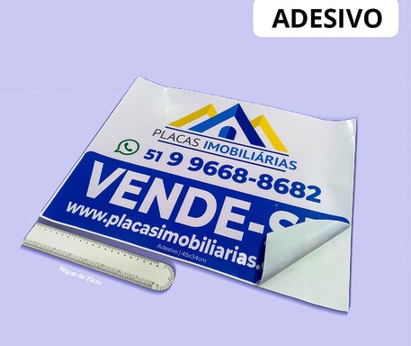 Placa Imobiliária Adesivo Vinil Tam.M 40x50cm