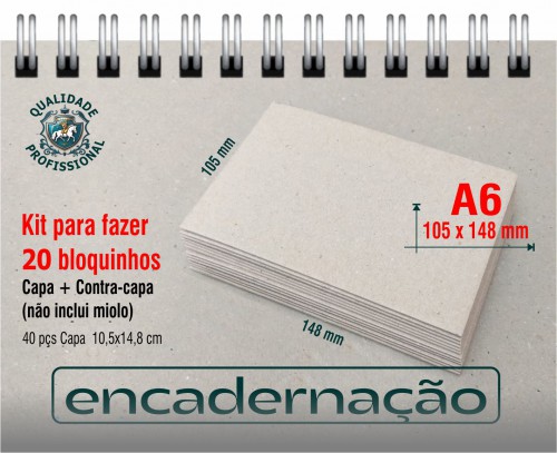 Kit 40 pçs Papel Holler A6 (105x148mm)