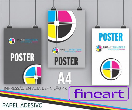 Poster FineArt A4 Papel Adesivo Brilho