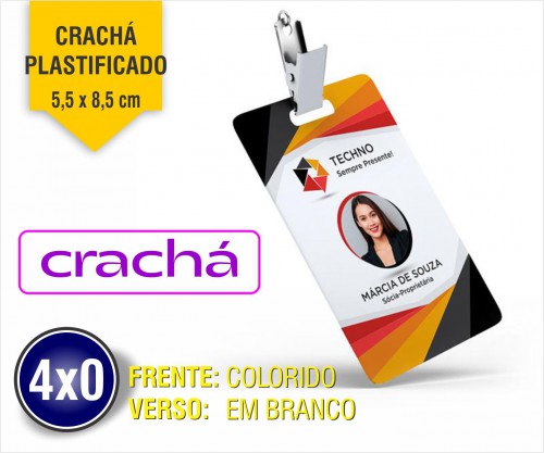 Crachá PVC 5,5x 8,5cm