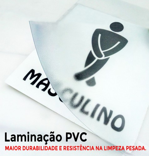 Placa PVC WC Masc - Linha Executiva 17x20cm