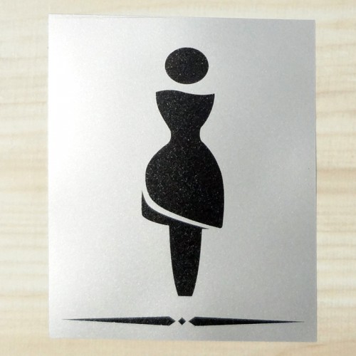 Placa PVC WC Feminino - Linha Executiva 17x20cm