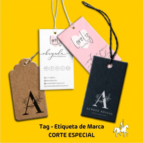 Tag com Furo Corte Reto