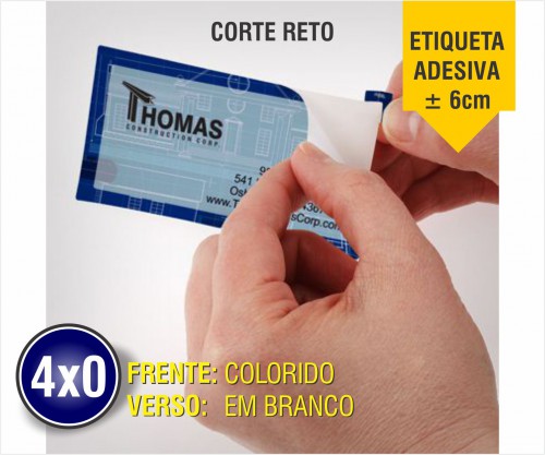 Etiqueta em Vinil Adesivo Corte Reto 6cm