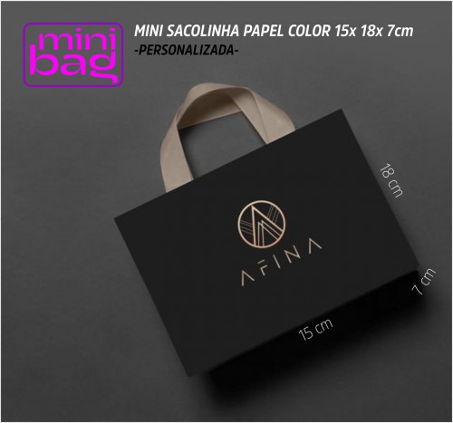 Sacola MiniBag Papel Color 15x18x7 Personalizada