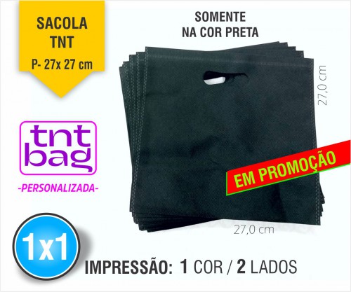 Sacola MiniBag TNT Preto 27x27 Personalizada